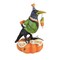 Bethany Lowe 10.0 Inch Tricky Crow On Pumpkin Halloween Figurine , Portable Halloween Decor